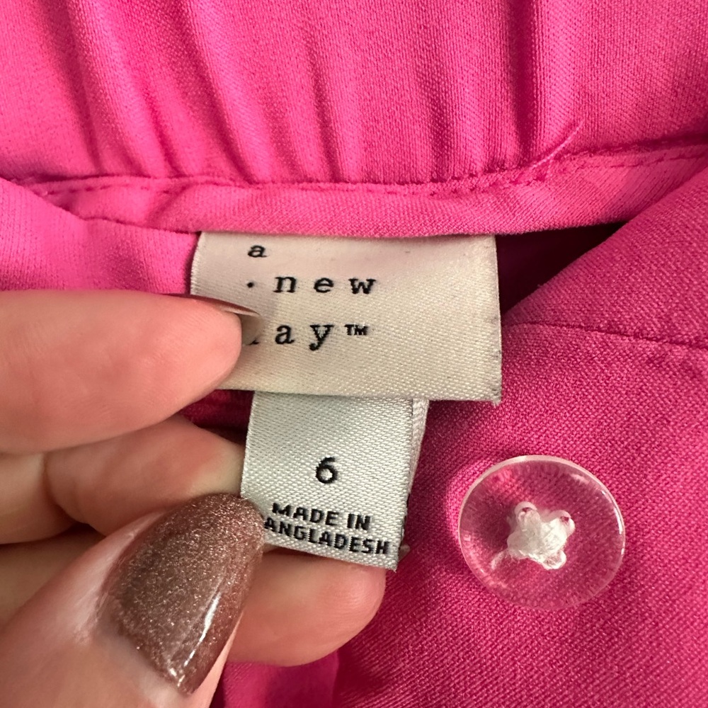 a new day wide leg pants neon pink size 6 - Picture 3 of 4